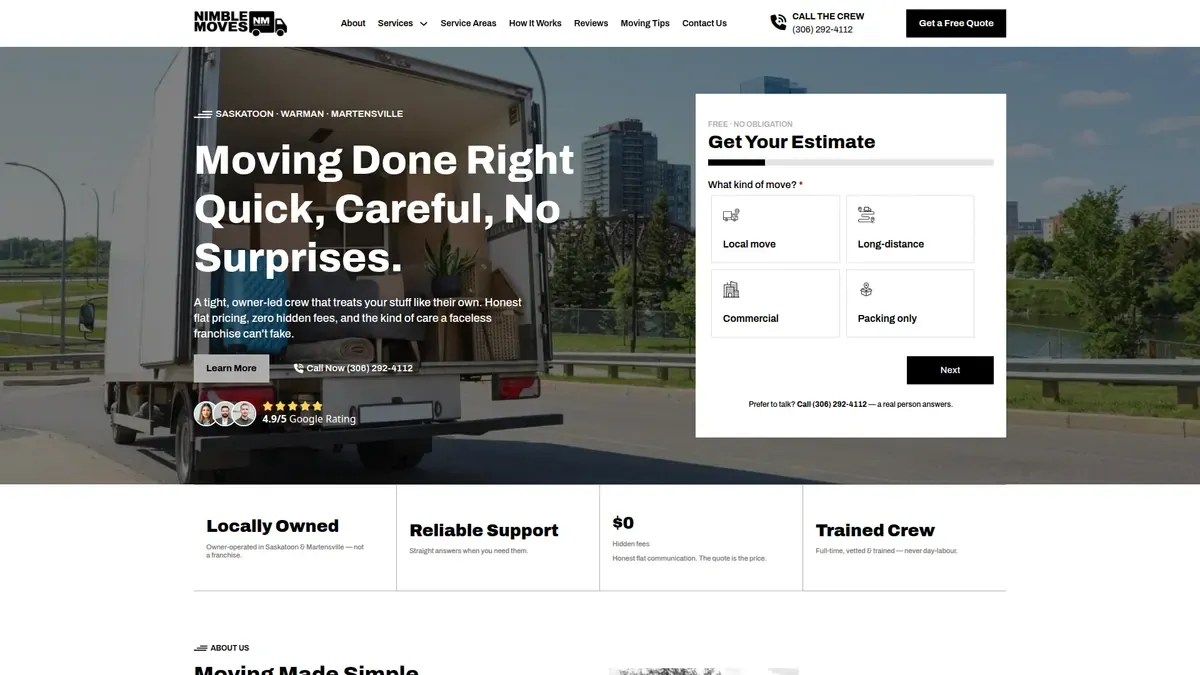 Nimble Moves website